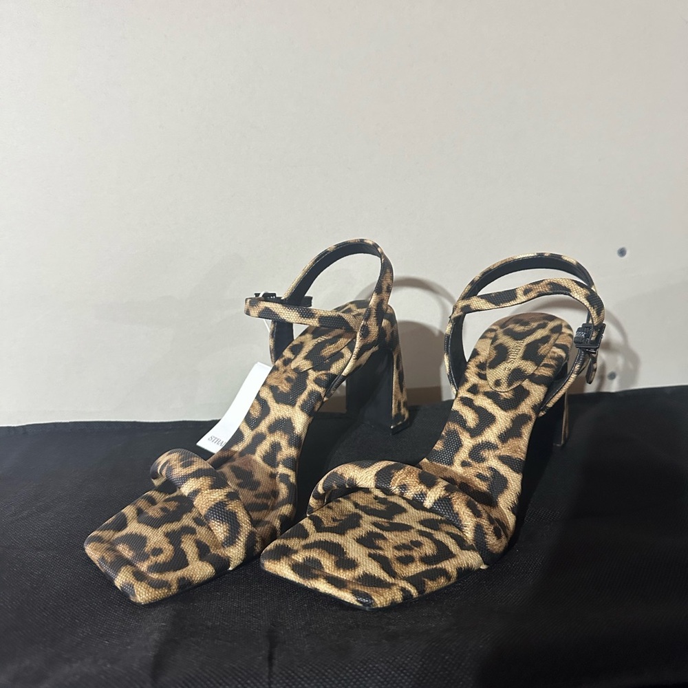 Leopard Print Strappy Sandals